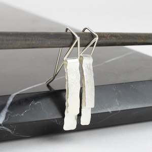 Folded earrings - silver