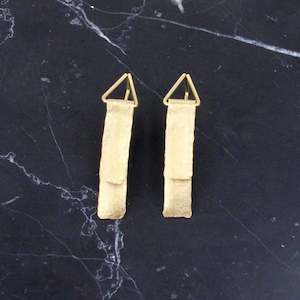 Folded earrings - gold 40mm