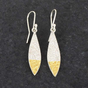 Text-ure leaf earrings - small