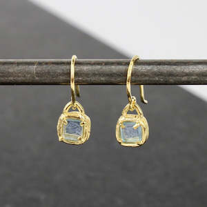 Aquamarine Slab Earrings