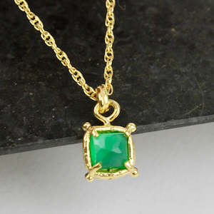 Green Square Onyx Necklace