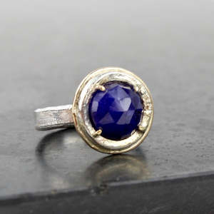 Blue Rosecut Sapphire Ring