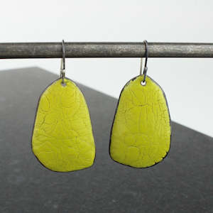 Chartreuse crackle earrings