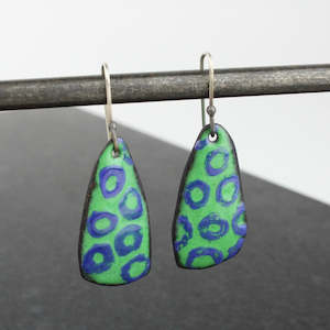 Blue/green circles earrings