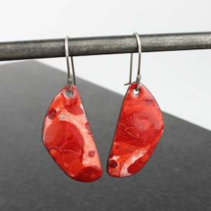 Red orange liquid earrings I