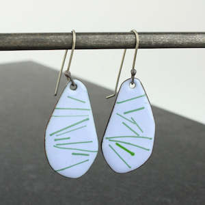 Light blue random stripe earrings