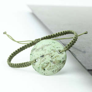 Greenstone large disc bracelet