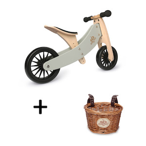 Balance Bike: TINY TOT PLUS Silver Sage Trike/Balance Bike & Basket