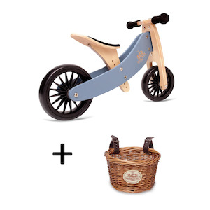 TINY TOT PLUS Slate Blue Trike/Balance Bike & Basket