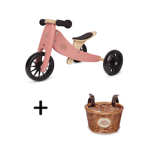 TINY TOT Coral Trike/Balance Bike & Basket