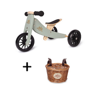 Balance Bike: TINY TOT Sage Trike/Balance Bike & Basket