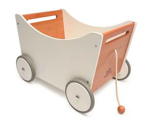 Toy Box & Walker - White/Bamboo