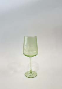 Ribbed Green - Wine Glass