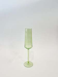 Ribbed Green - Champagne Flute