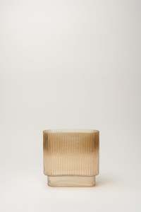 Ribbed Vase - Amber