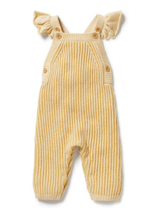 Sale Child: Knitted Ruffle Overall - Dijon