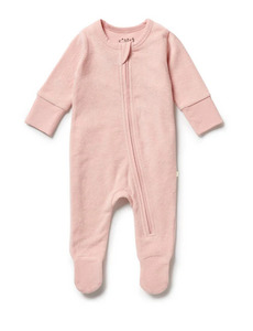 Sale Child: Organic Terry Zipsuit - Cantaloupe