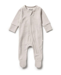 Sale Child: Organic Terry Zipsuit - Clay