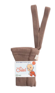 Silly Silas: Footed Cotton Tights - Granola