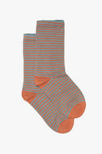 Stripe Sock Sage & Apricot