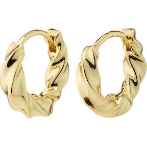 Taffy Recycled Small Swirl Hoops Gold Plated