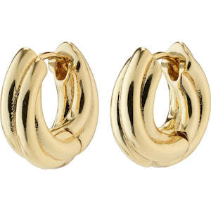 Edea Recycled Chunky Huggie Hoops Gold Plated