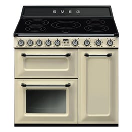 Smeg 90cm Victoria Freestanding Oven with Induction Hob Cream - TR93IP - Kitchen Things