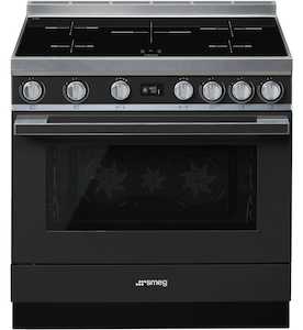 Smeg 90cm Portofino 5 Zone Pyrolytic Induction Freestanding Oven Anthracite - CP…