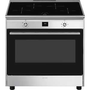 Smeg Classic 90cm Stainless Steel Freestanding Oven With Induction Cooktop