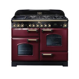 Falcon Classic Deluxe 110cm 7 Burner Dual Fuel Freestanding Oven Cranberry with …