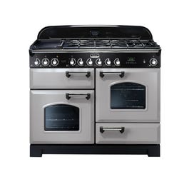 Falcon Classic Deluxe 110cm 7 Burner Dual Fuel Freestanding Oven Royal Pearl wit…