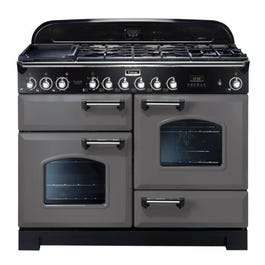 Falcon Classic Deluxe 110cm 7 Burner Dual Fuel Freestanding Oven Slate with Chro…