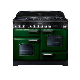 Falcon Classic Deluxe 110cm 7 Burner Dual Fuel Freestanding Oven Racing Green wi…