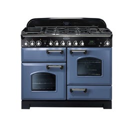 Falcon Classic Deluxe 110cm 7 Burner Dual Fuel Freestanding Oven Stone Blue with…