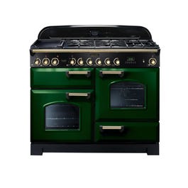 Falcon Classic Deluxe 110cm 7 Burner Dual Fuel Freestanding Oven Racing Green wi…