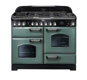 Falcon Classic Deluxe 110cm 7 Burner Dual Fuel Freestanding Oven Mineral Green C…