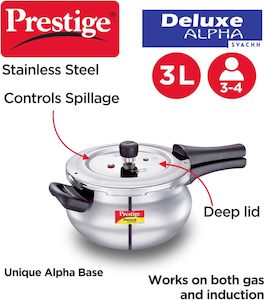 Prestige Alpha Deluxe Baby Handi Induction Base Stainless Steel Pressure Cooker,…