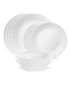 Corelle Linen Weave 12pc Dinnerware Set