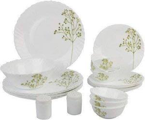 La opala 6 Pcs Blissful Green Dinner Dinner Plate Set(Plates Only)