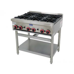 Kitchenware: 6 Burner ULPG/NG Gas Cooktop Stove Hob - Commercial Kitchen Ranges & Stoves + Stand - Gasmax