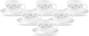 Kitchenware: LaOpala Diva Grace Blue Tea Cup & Saucers Set of 6 (220ml)