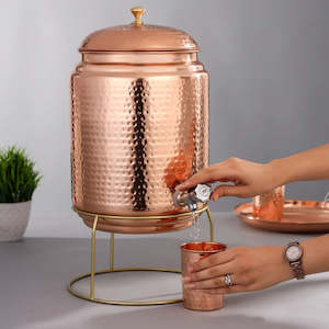 Kitchenware: Water/Drink Dispenser 100% Pure Copper 18 Litre Pot with stand