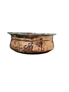 Kitchenware: Copper Steel Serving Handi/bow Dia 17cm(wide) approx.