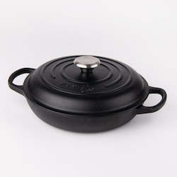 KitCo Cast Iron Shallow Casserole 3L 30cm - Matte Black