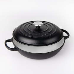 KitCo Cast Iron Shallow Casserole 2.2L 26cm - Matte Black