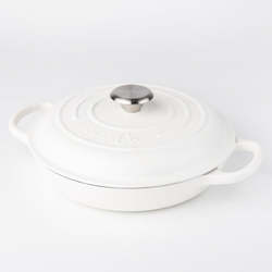 KitCo Cast Iron Shallow Casserole 2.2L 26cm - Matte White