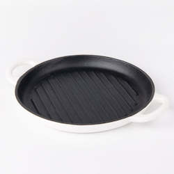 KitCo Cast Iron Grill Pan 25.5cm - Matte White