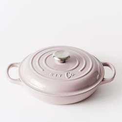 KitCo Cast Iron Shallow Casserole 3L 30cm - Pink Marshmallow