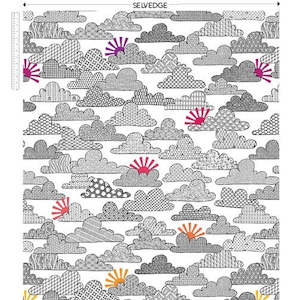 Head in the Clouds Wide Backing Fabric - 52890W-2DES White