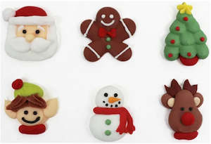 Cake: Natural colouring Christmas icing decorations Pack of 12